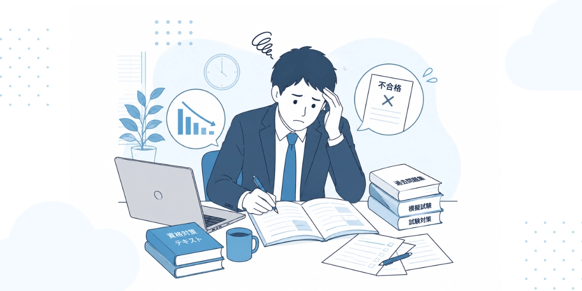 独学での資格対策では合格率が伸び悩んでいる