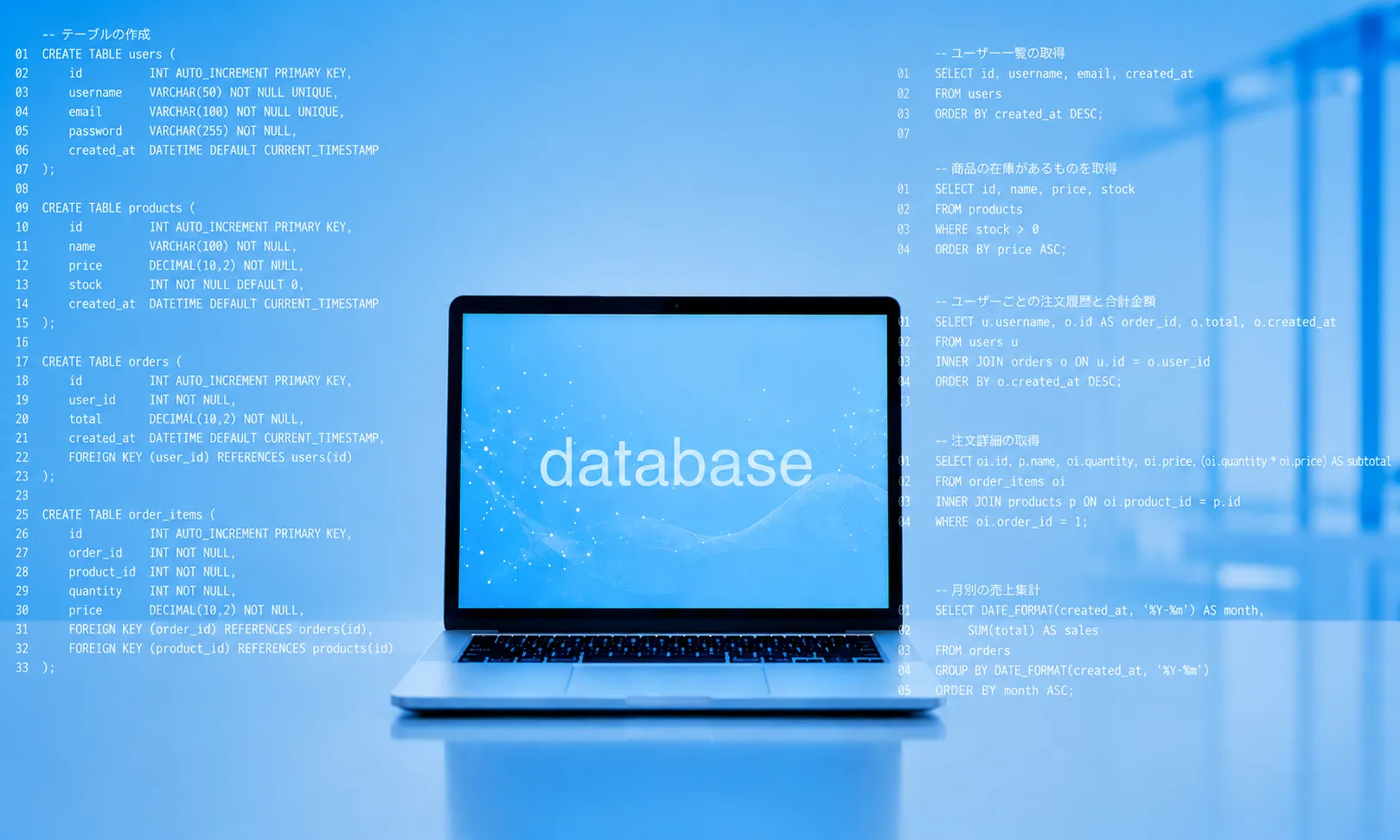 データベース（PostgreSQL/MySQL）研修