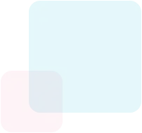 Overlapping red and blue rounded squares on a white background.