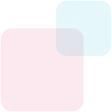 Two overlapping shapes: a pink rounded square and a blue circle.