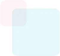 Blue rounded square overlapping a red circle on a white background.